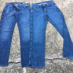 2 pair retro wrangler blue jeans